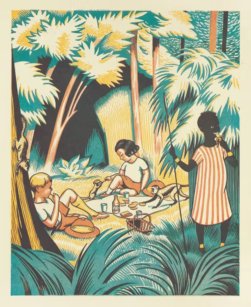 Пикник в джунглях by Клиффорд Уэбб, 1934 — digital art print download