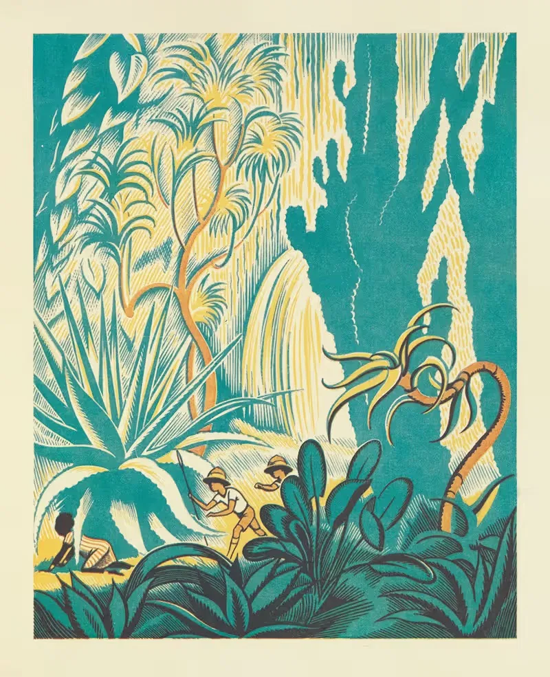 Пикник в джунглях Пл.19 by Клиффорд Уэбб, 1934 — digital art print download