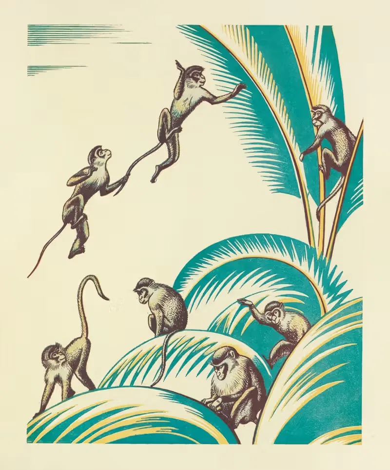 Пикник в джунглях by Клиффорд Уэбб, 1934 — digital art print download