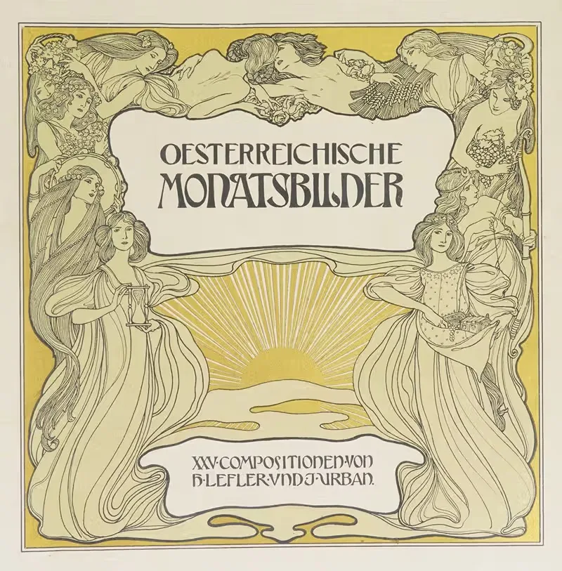 Oesterreichische Monatsbilder Pl.01 — Heinrich Lefler
