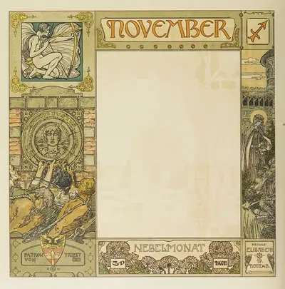 Австрийские месячные картины Pl.22 by Генрих Лефлер, 1900 — digital art print download
