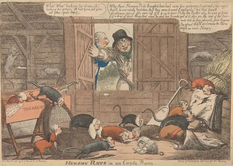 Hungry Rats in an Empty Barn by Charles Williams, 1806 — digital art print download
