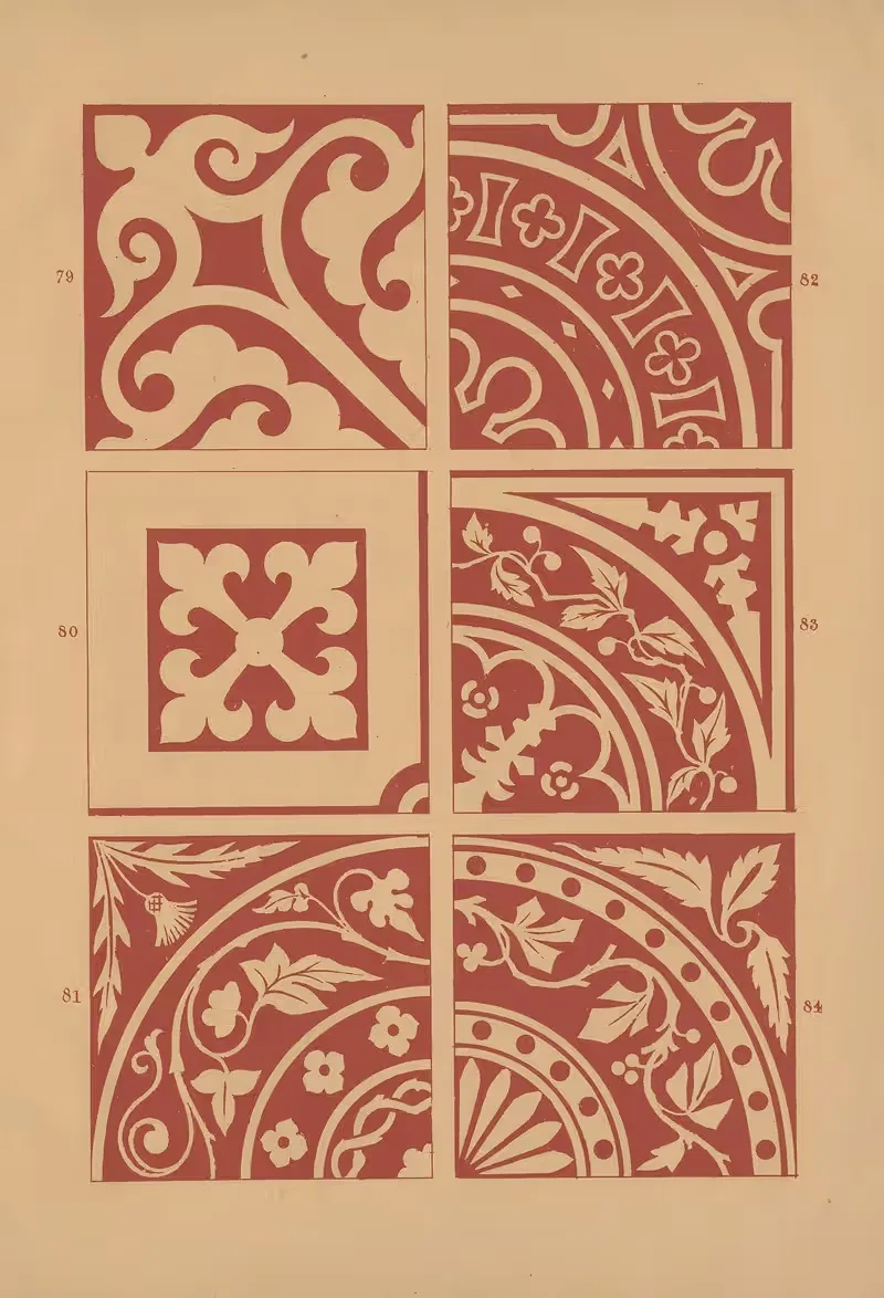 Примеры encaustic плитки Pl.13 by Оуэн Джонс, 1844 — digital art print download
