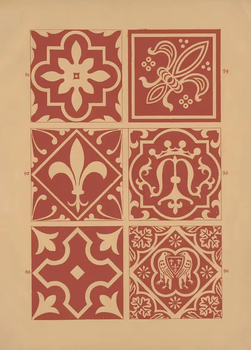 Примеры encaustic плитки Пл.15 by Оуэн Джонс, 1844 — digital art print download