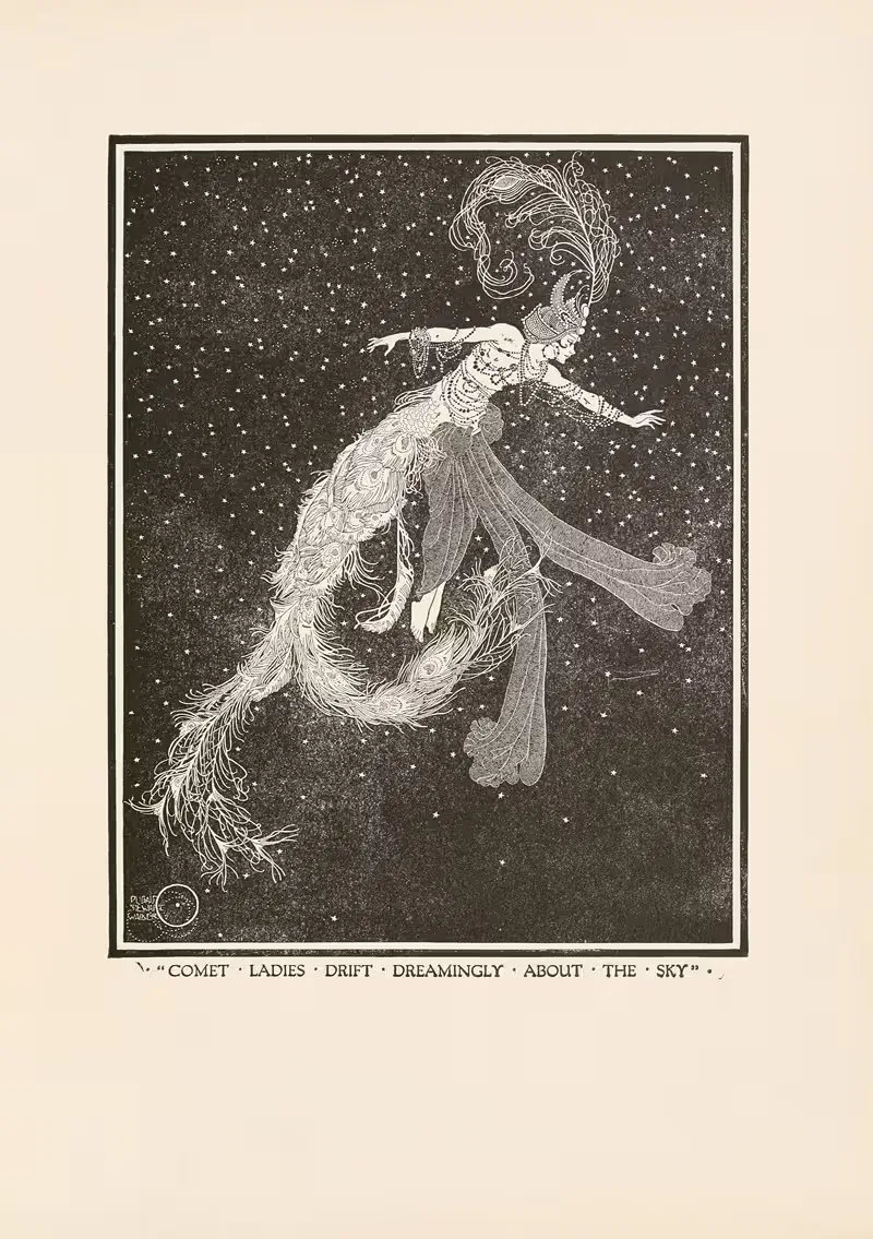 Леди кометы мечтательно парят по небу by Дугалд Стюарт Уокер, 1920 — digital art print download