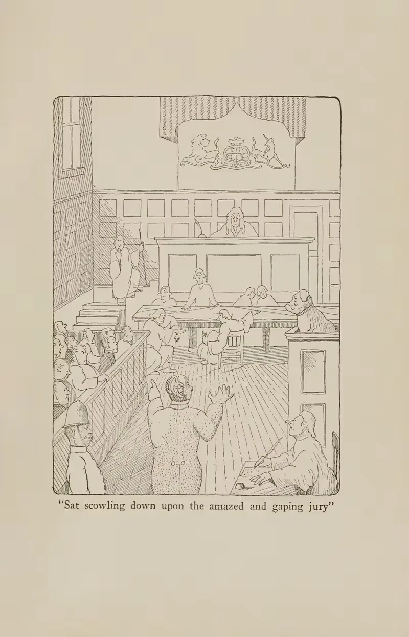 Sat scowling down upon the amazed and gaping jury — Hugh Lofting