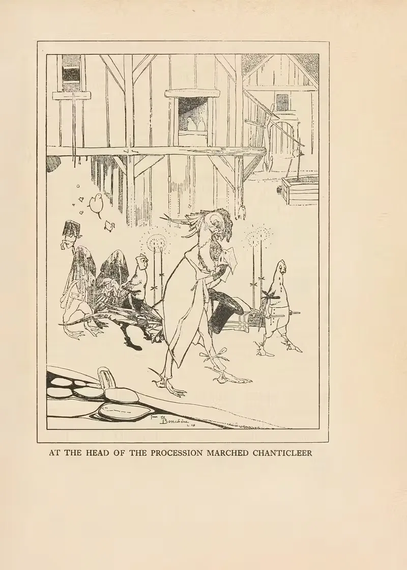 At the head of the procession marched Chanticleer — Jean de Bosschère