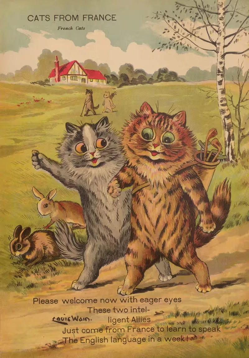 Кошки из Франции by Луис Уэйн, 1914 — digital art print download