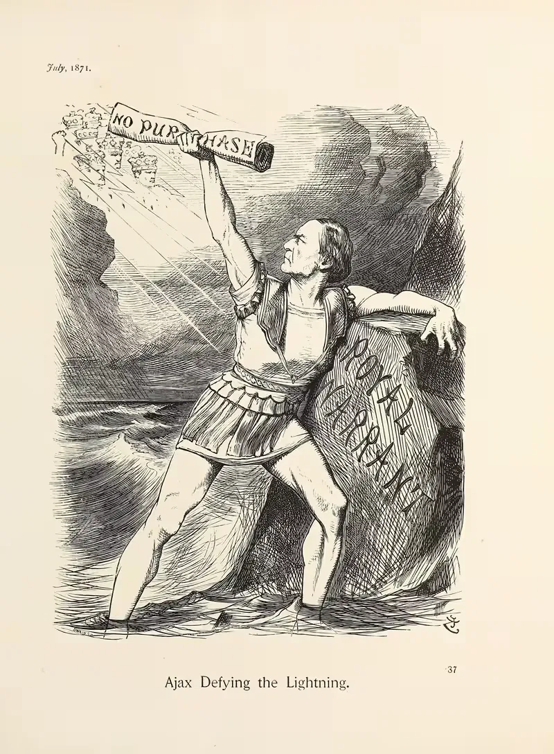 Ajax, бросающий вызов молнии by Сэр Джон Тенниел, 1871 — digital art print download