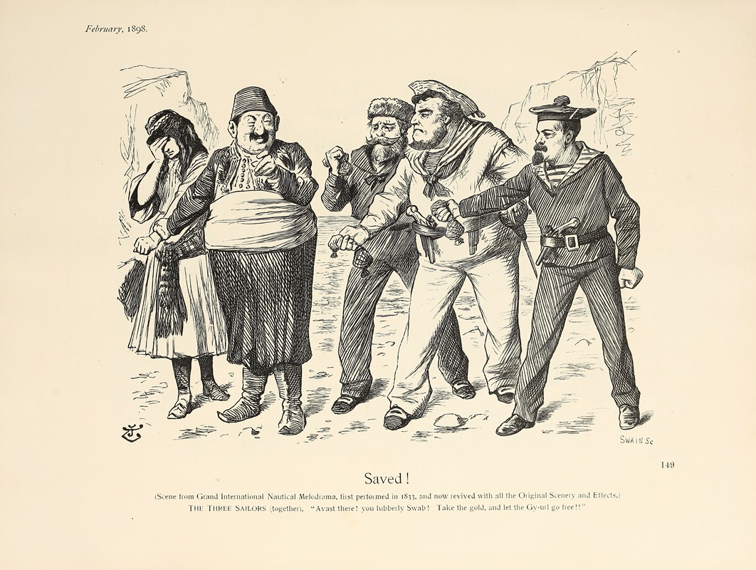 Saved! by Sir John Tenniel, 1898 — digital art print download
