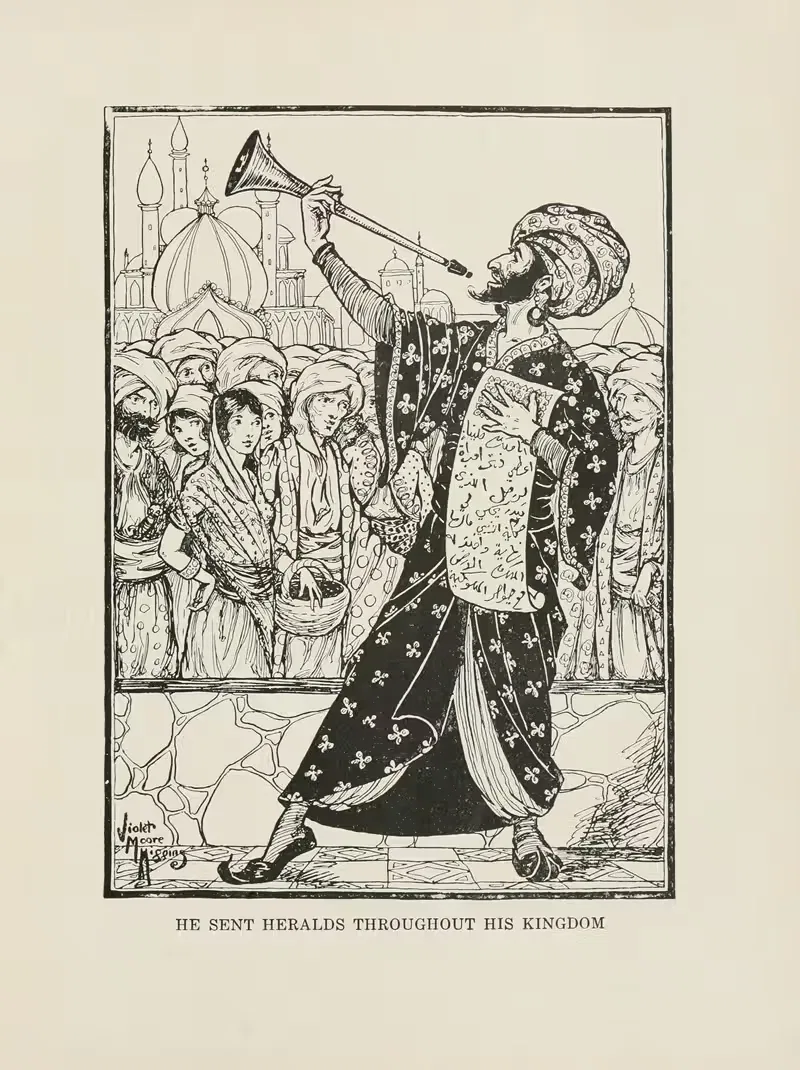 Он послал глашатаев по всему своему королевству by Виолетт Мур Хиггинс, 1916 — digital art print download