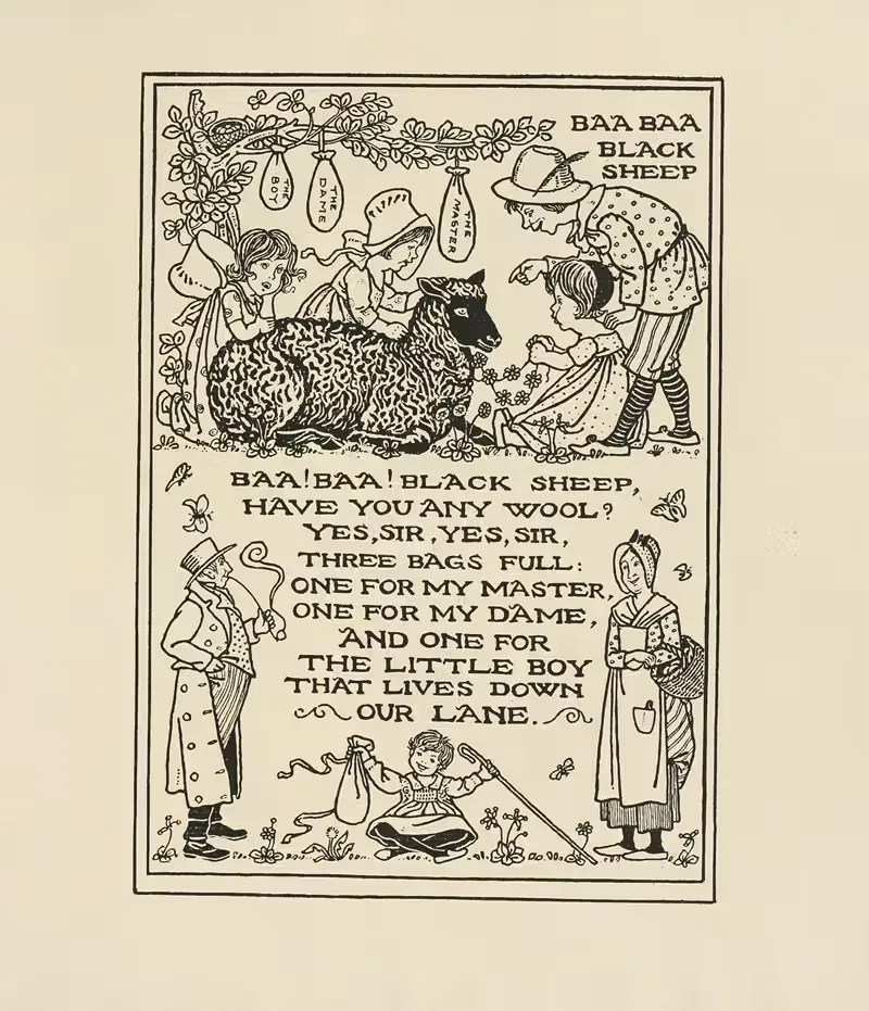 Баа Баа Черная Овца by Уинифред Смит, 1895 — digital art print download