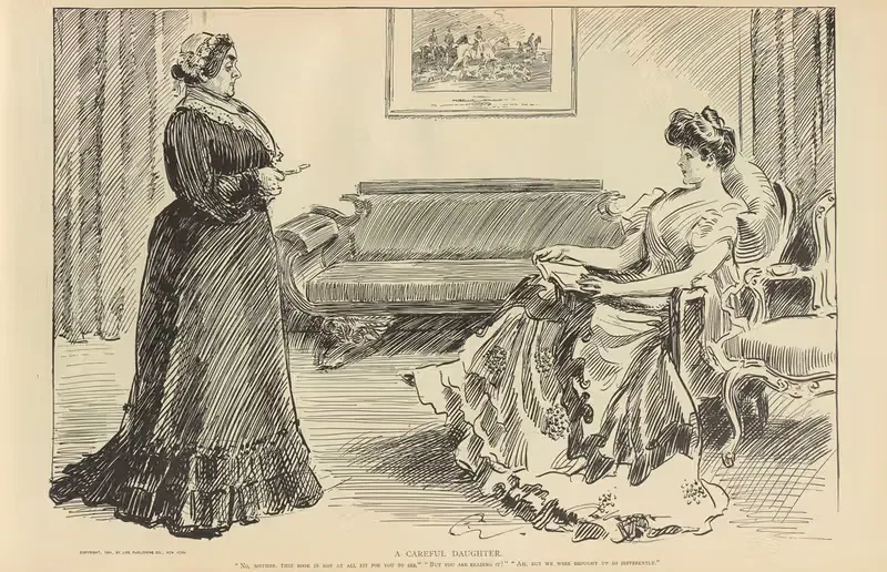 Осторожная дочь by Чарльз Дана Гибсон, 1900-1905 — digital art print download