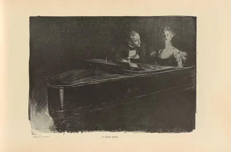 Песня о любви. by Чарльз Дана Гибсон, 1893-1900 — digital art print download
