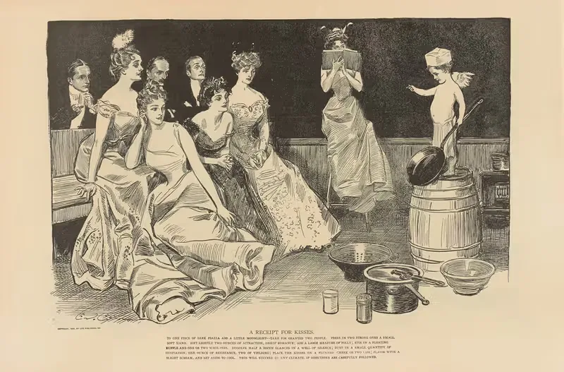 Чек на поцелуи by Чарльз Дана Гибсон, 1893-1900 — digital art print download