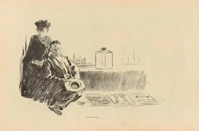 Уличный художник. by Чарльз Дана Гибсон, 1893-1900 — digital art print download
