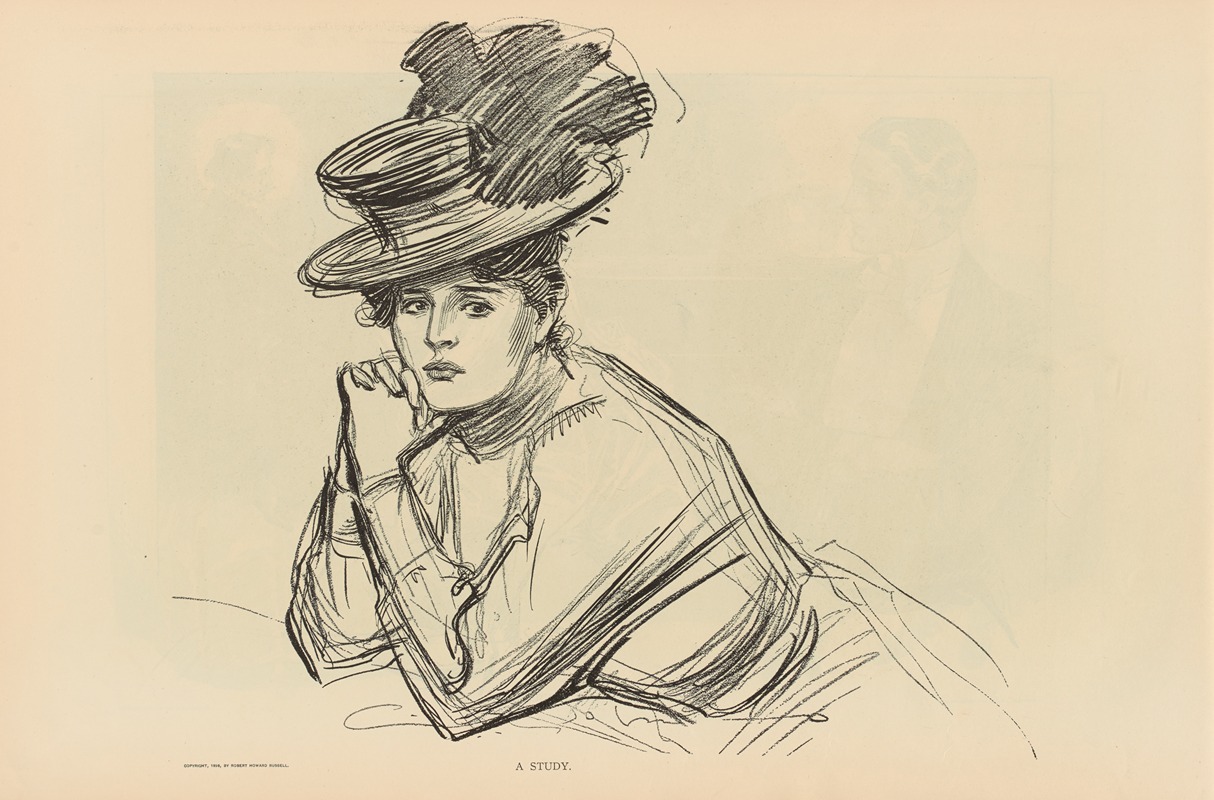 A study by Charles Dana Gibson, 1893-1900 — digital art print download