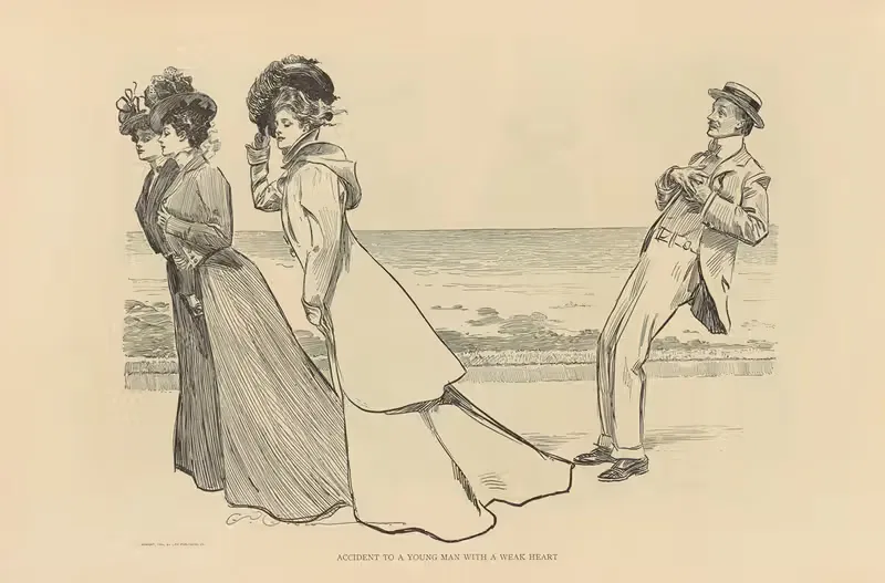Accident to a young man with a weak heart — Charles Dana Gibson
