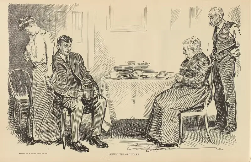 Спрашивая стариков by Чарльз Дана Гибсон, 1900-1905 — digital art print download