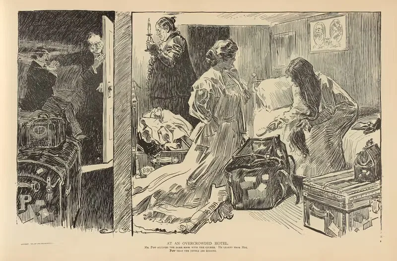 В переполненном отеле by Чарльз Дана Гибсон, 1893-1900 — digital art print download