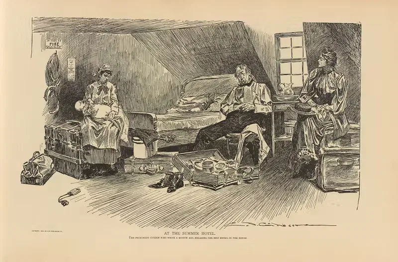 В летнем отеле by Чарльз Дана Гибсон, 1893-1900 — digital art print download
