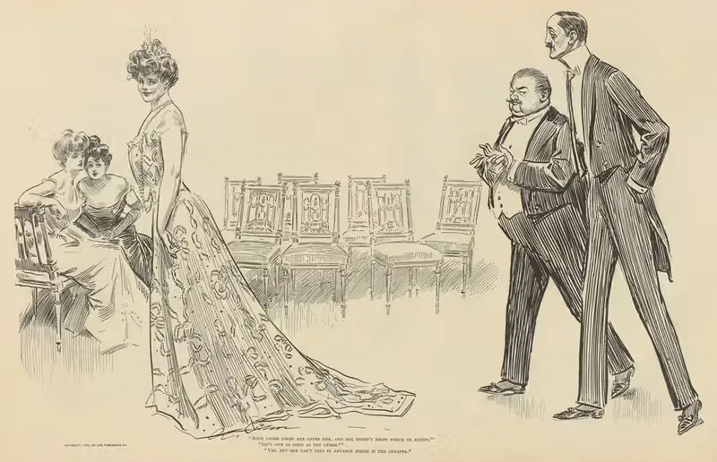 Оба этих лорда за ней охотятся by Чарльз Дана Гибсон, 1900-1905 — digital art print download