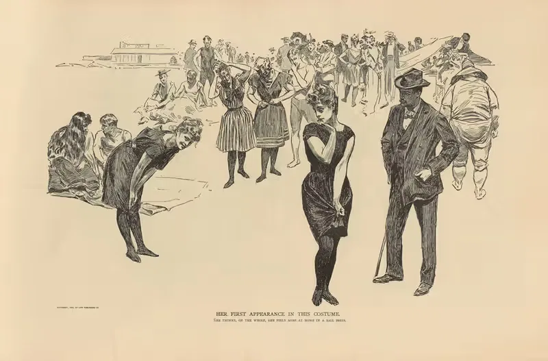 Ее первое появление в этом костюме by Чарльз Дана Гибсон, 1893-1900 — digital art print download