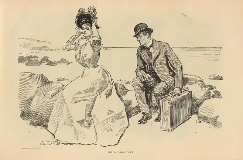 Его отпуск закончился by Чарльз Дана Гибсон, 1893-1900 — digital art print download