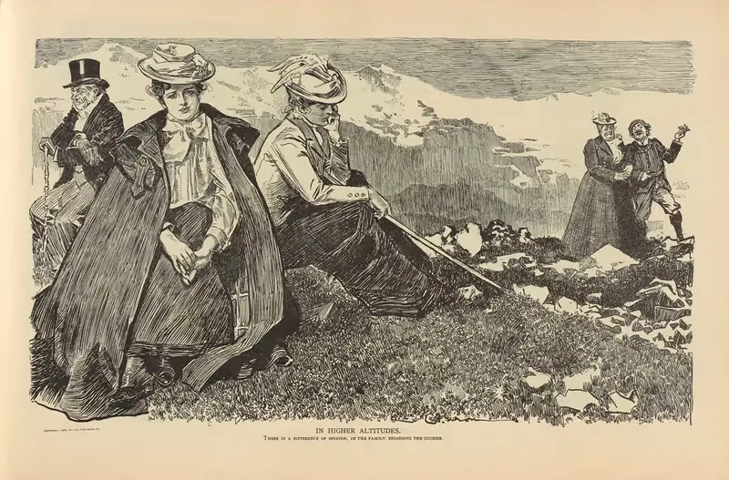 На больших высотах by Чарльз Дана Гибсон, 1893-1900 — digital art print download