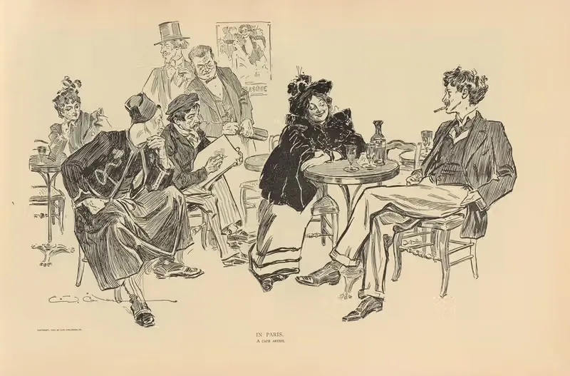 В Париже. Кафе-художник by Чарльз Дана Гибсон, 1893-1900 — digital art print download