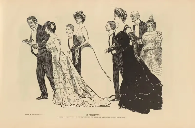 В "Обществе by Чарльз Дана Гибсон, 1893-1900 — digital art print download