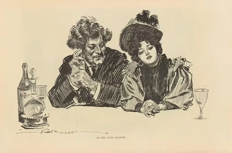 В латинском квартале by Чарльз Дана Гибсон, 1893-1900 — digital art print download
