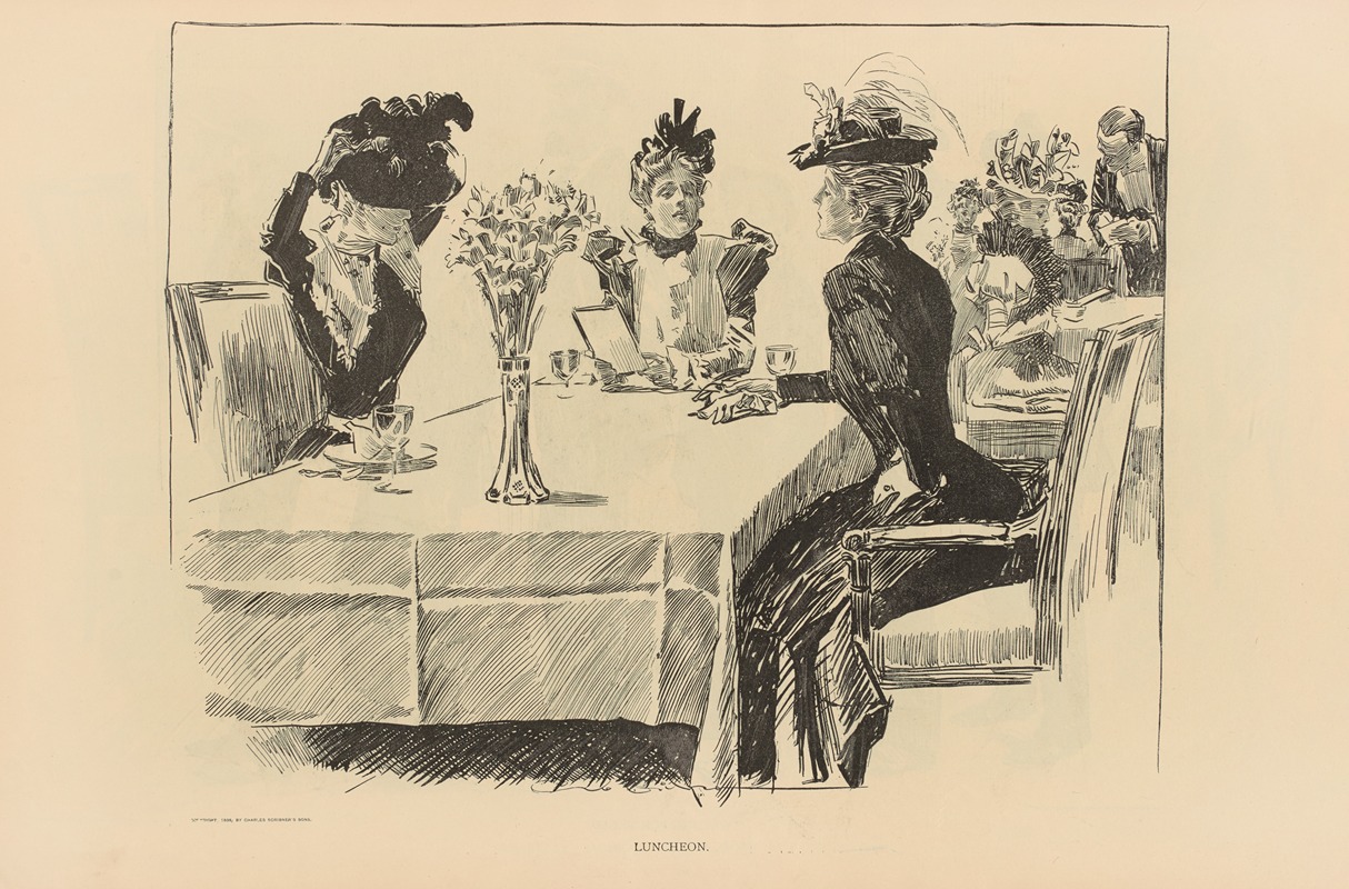 Обед by Чарльз Дана Гибсон, 1893-1900 — digital art print download