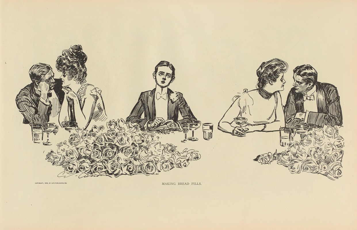 Making bread pills by Charles Dana Gibson, 1900-1905 — digital art print download