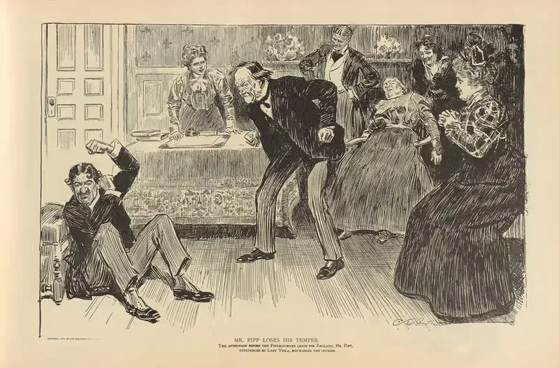 Mr. Pipp loses his temper by Charles Dana Gibson, 1893-1900 — digital art print download