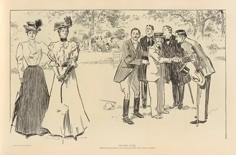 On dry land by Charles Dana Gibson, 1893-1900 — digital art print download