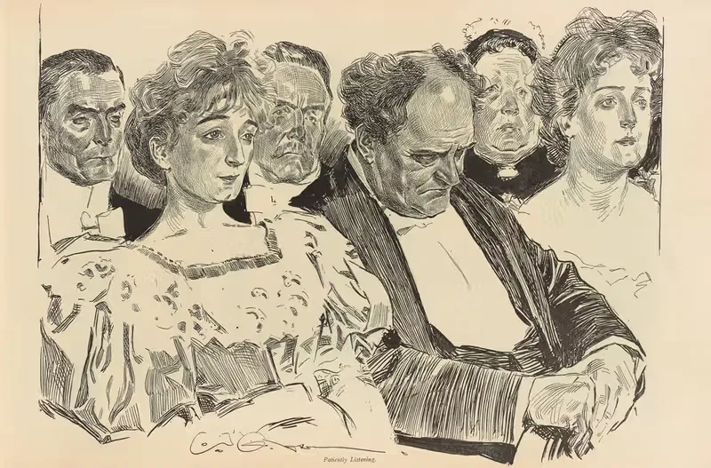Терпеливо слушая by Чарльз Дана Гибсон, 1893-1900 — digital art print download