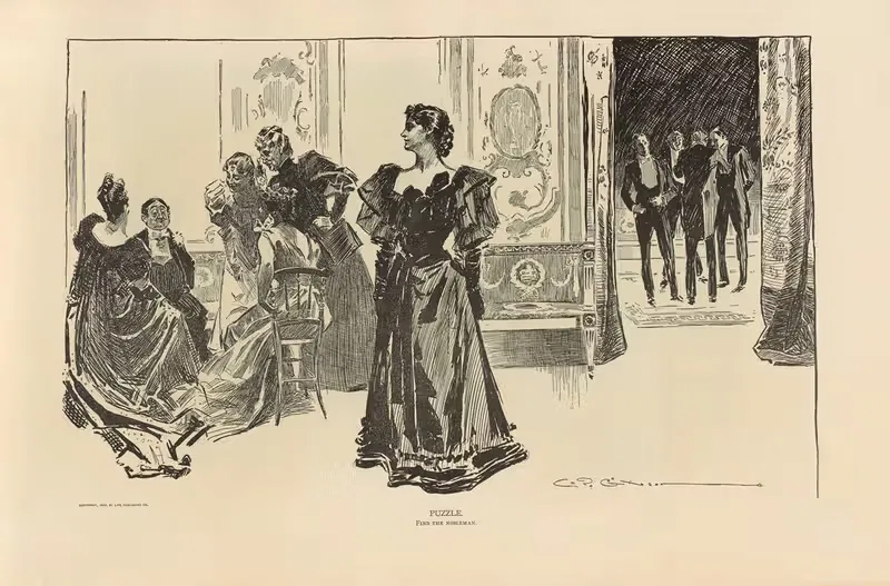 Загадка. Найдите дворянина by Чарльз Дана Гибсон, 1893-1900 — digital art print download