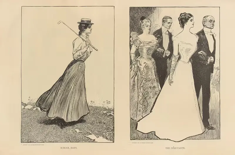 Школьные дни. Дебютантка by Чарльз Дана Гибсон, 1893-1900 — digital art print download