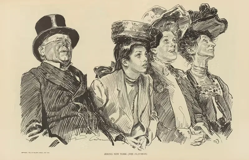 Видя Нью-Йорк (Плоский железный) by Чарльз Дана Гибсон, 1900-1905 — digital art print download