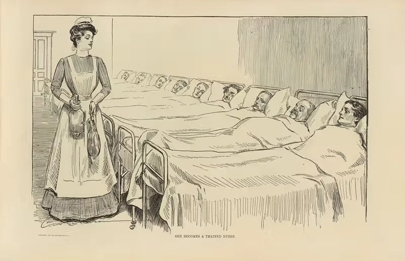 Она становится обученной медсестрой by Чарльз Дана Гибсон, 1900-1905 — digital art print download