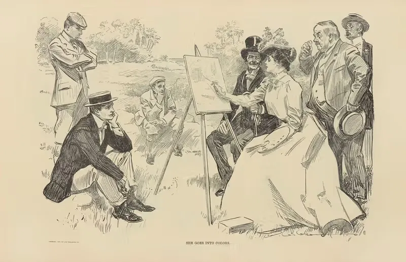 Она уходит в цвета by Чарльз Дана Гибсон, 1900-1905 — digital art print download