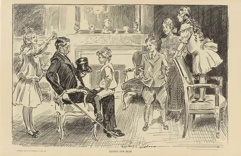 Sister’s new beau by Charles Dana Gibson, 1900-1905 — digital art print download