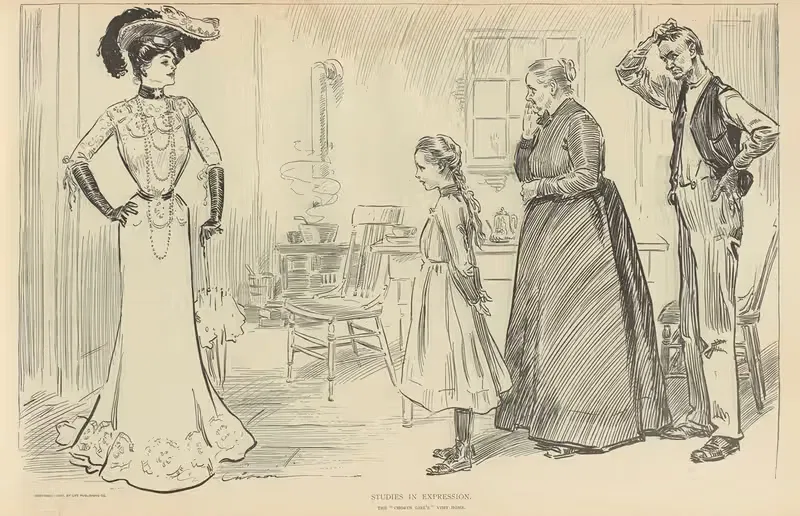 Studies in expression, the 'chorus girl’s' visit home — Charles Dana Gibson