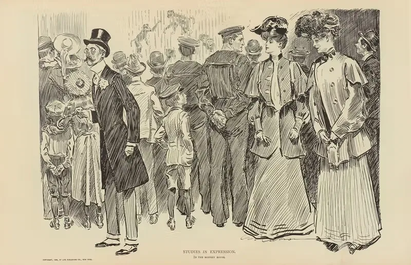 Исследования в выражении. В обезьяньем доме by Чарльз Дана Гибсон, 1900-1905 — digital art print download