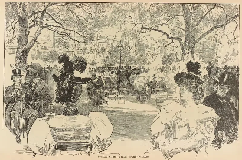 Sunday morning near Stanhope Gate — Charles Dana Gibson