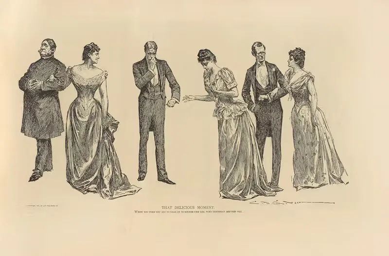 Этот восхитительный момент. by Чарльз Дана Гибсон, 1893-1900 — digital art print download
