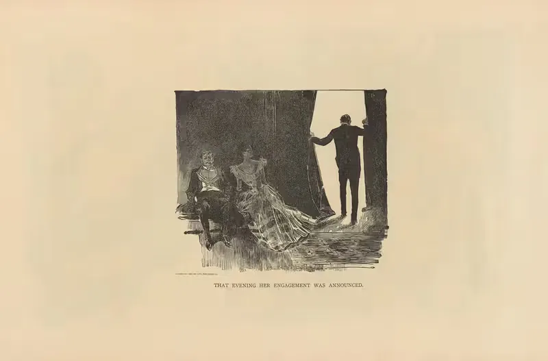 В тот вечер было объявлено о ее помолвке by Чарльз Дана Гибсон, 1893-1900 — digital art print download