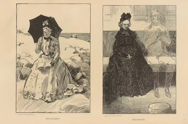 Шаперон. Вечер by Чарльз Дана Гибсон, 1893-1900 — digital art print download