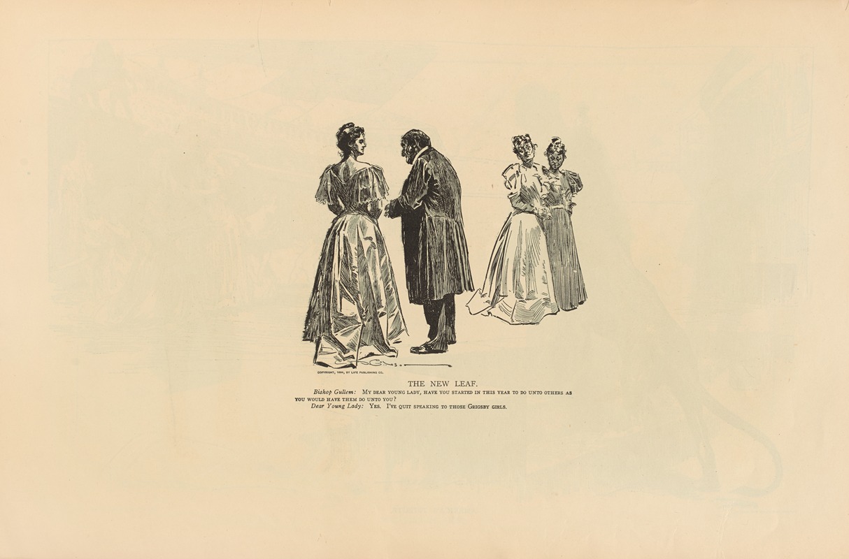 Новый лист by Чарльз Дана Гибсон, 1893-1900 — digital art print download
